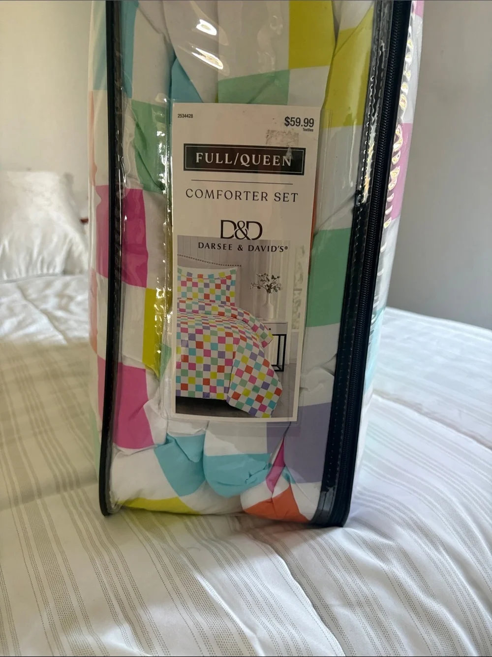 Darsee & David's Full/Queen Multicolor Check Comforter Set